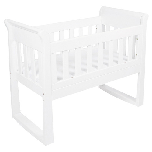 White cheap wooden bassinet